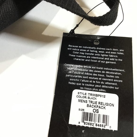 True Religion Unisex Backpack Gold/Black - Picture 3 of 4